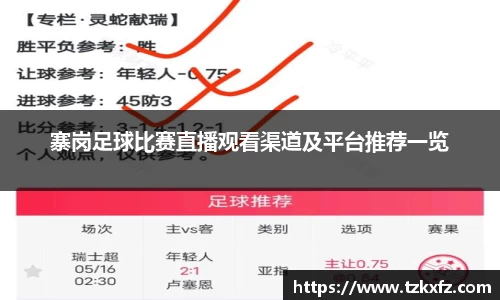 寨岗足球比赛直播观看渠道及平台推荐一览
