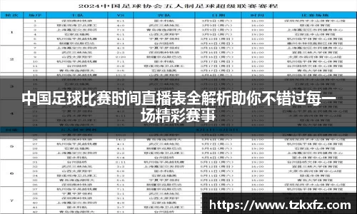 中国足球比赛时间直播表全解析助你不错过每一场精彩赛事